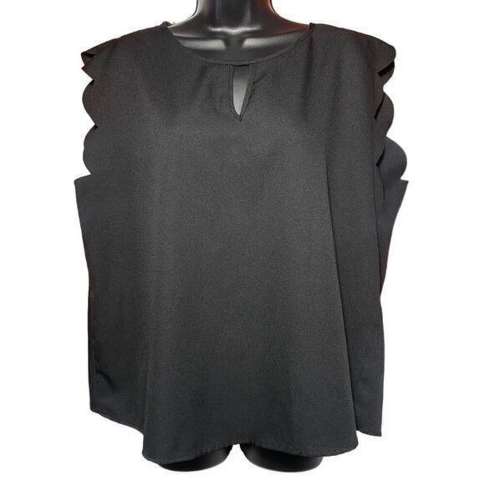 Shein Curve Women's Top Curvy Sleeveless Black Blouse Round Neck‎ Size 3XL